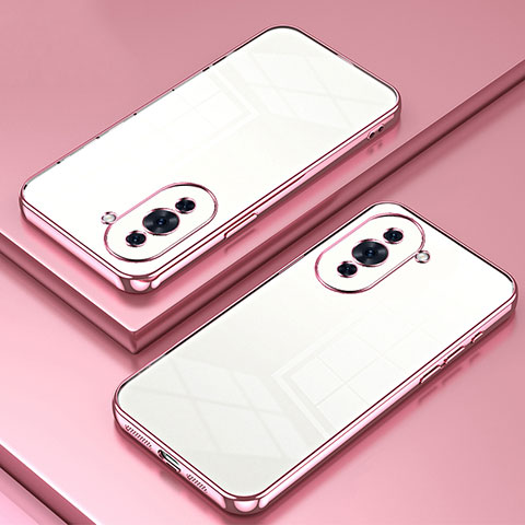 Custodia Silicone Trasparente Ultra Sottile Cover Morbida SY1 per Huawei Nova 10 Pro Oro Rosa