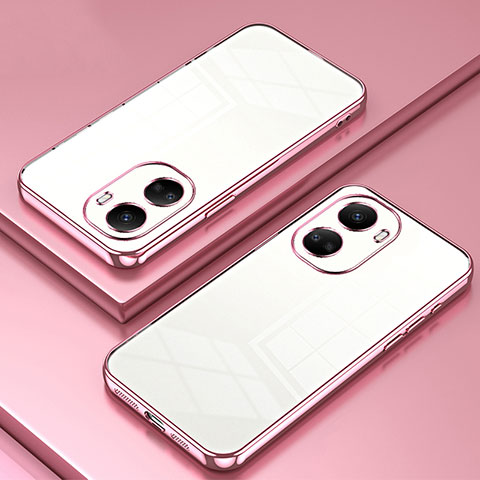 Custodia Silicone Trasparente Ultra Sottile Cover Morbida SY1 per Huawei Nova 10 SE Oro Rosa