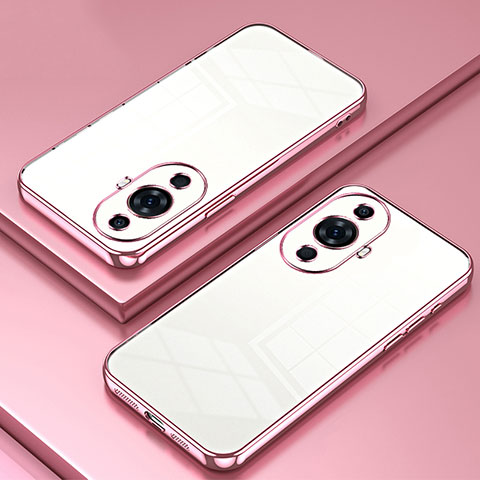 Custodia Silicone Trasparente Ultra Sottile Cover Morbida SY1 per Huawei Nova 11 Ultra Oro Rosa