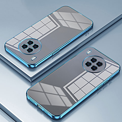 Custodia Silicone Trasparente Ultra Sottile Cover Morbida SY1 per Huawei Nova 8i Blu