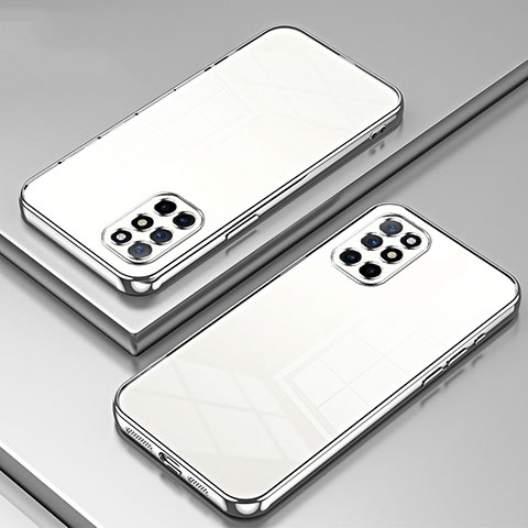 Custodia Silicone Trasparente Ultra Sottile Cover Morbida SY1 per OnePlus 8T 5G Argento