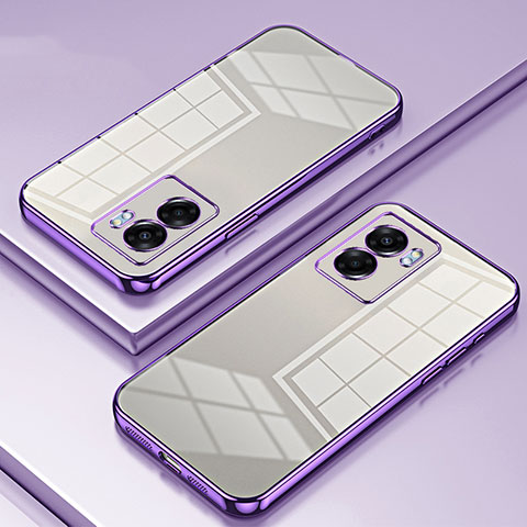 Custodia Silicone Trasparente Ultra Sottile Cover Morbida SY1 per OnePlus Nord N300 5G Viola