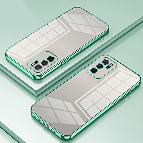 Custodia Silicone Trasparente Ultra Sottile Cover Morbida SY1 per Oppo A16 Verde