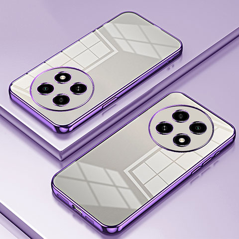 Custodia Silicone Trasparente Ultra Sottile Cover Morbida SY1 per Oppo A2 Pro 5G Viola