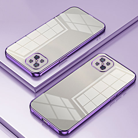 Custodia Silicone Trasparente Ultra Sottile Cover Morbida SY1 per Oppo A92s 5G Viola