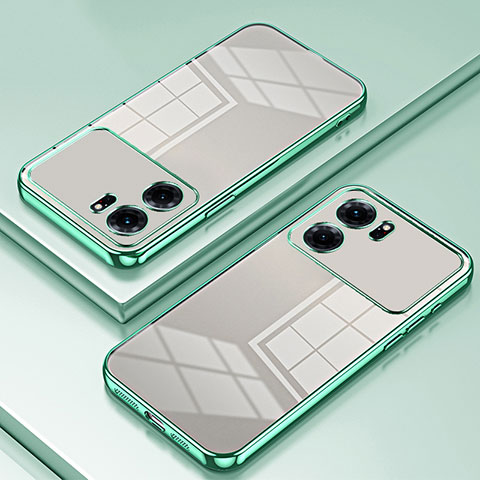 Custodia Silicone Trasparente Ultra Sottile Cover Morbida SY1 per Oppo K10 5G Verde