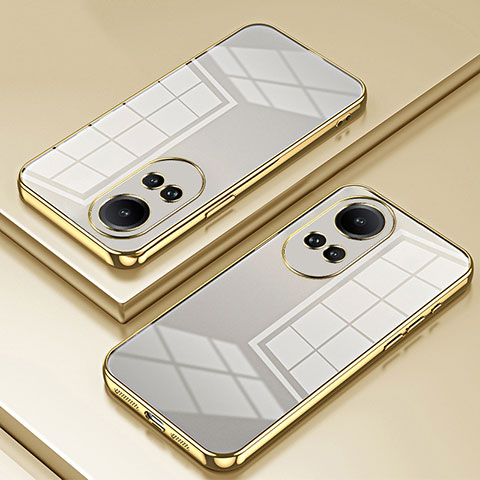 Custodia Silicone Trasparente Ultra Sottile Cover Morbida SY1 per Oppo Reno10 Pro 5G Oro