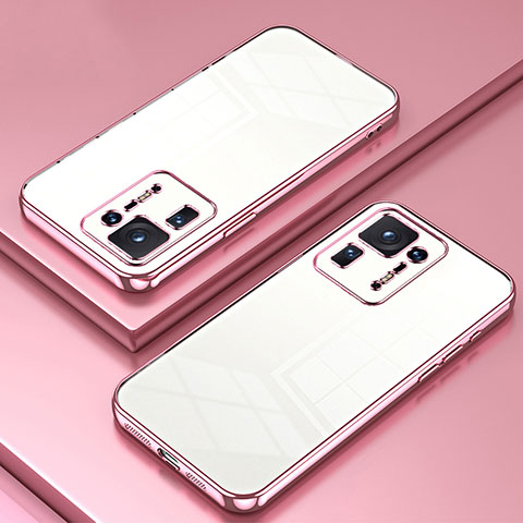 Custodia Silicone Trasparente Ultra Sottile Cover Morbida SY1 per Xiaomi Mi Mix 4 5G Oro Rosa