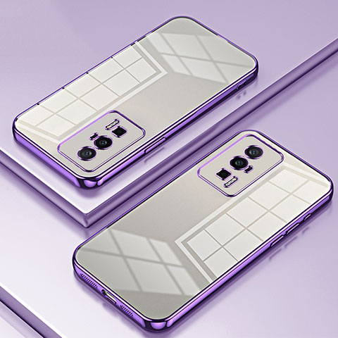 Custodia Silicone Trasparente Ultra Sottile Cover Morbida SY1 per Xiaomi Redmi K60 5G Viola