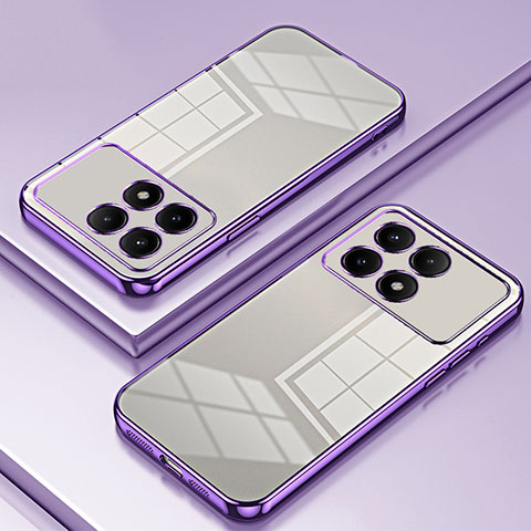 Custodia Silicone Trasparente Ultra Sottile Cover Morbida SY1 per Xiaomi Redmi K70E 5G Viola