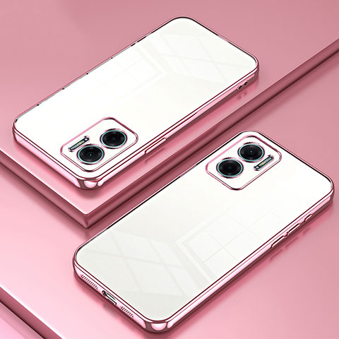 Custodia Silicone Trasparente Ultra Sottile Cover Morbida SY1 per Xiaomi Redmi Note 11E 5G Oro Rosa