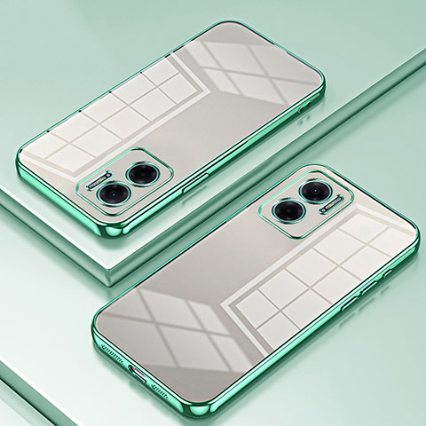 Custodia Silicone Trasparente Ultra Sottile Cover Morbida SY1 per Xiaomi Redmi Note 11E 5G Verde