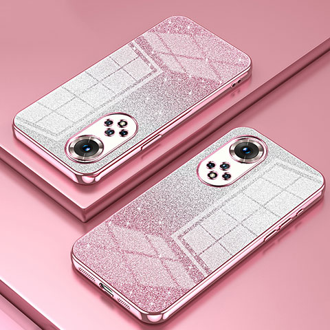 Custodia Silicone Trasparente Ultra Sottile Cover Morbida SY2 per Huawei Honor 50 Pro 5G Oro Rosa