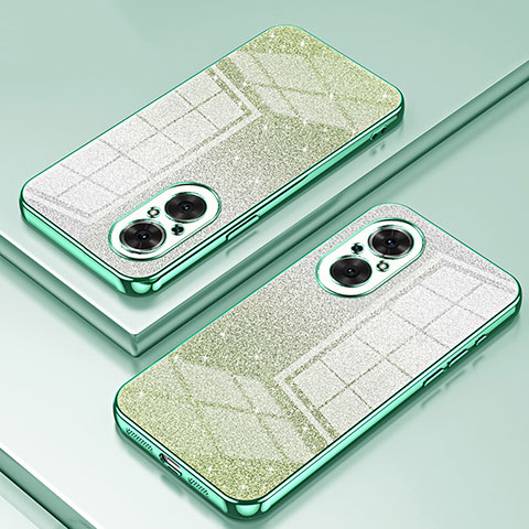 Custodia Silicone Trasparente Ultra Sottile Cover Morbida SY2 per Huawei Honor 50 SE 5G Verde