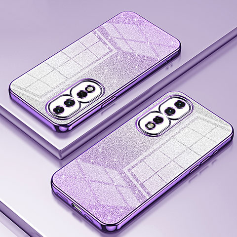 Custodia Silicone Trasparente Ultra Sottile Cover Morbida SY2 per Huawei Honor 80 Pro 5G Viola