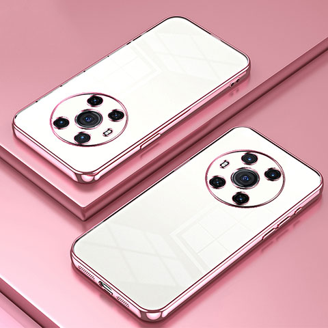 Custodia Silicone Trasparente Ultra Sottile Cover Morbida SY2 per Huawei Honor Magic3 5G Oro Rosa