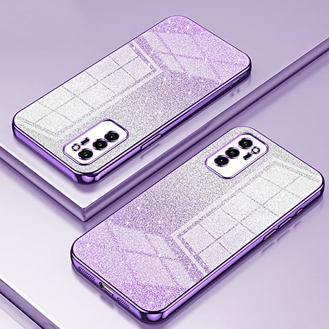 Custodia Silicone Trasparente Ultra Sottile Cover Morbida SY2 per Huawei Honor V30 5G Viola