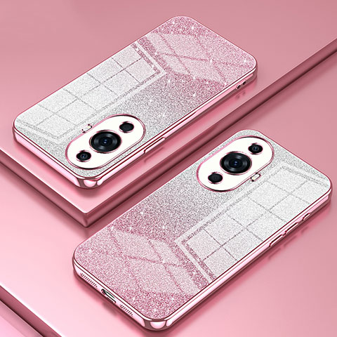 Custodia Silicone Trasparente Ultra Sottile Cover Morbida SY2 per Huawei Nova 11 Ultra Oro Rosa