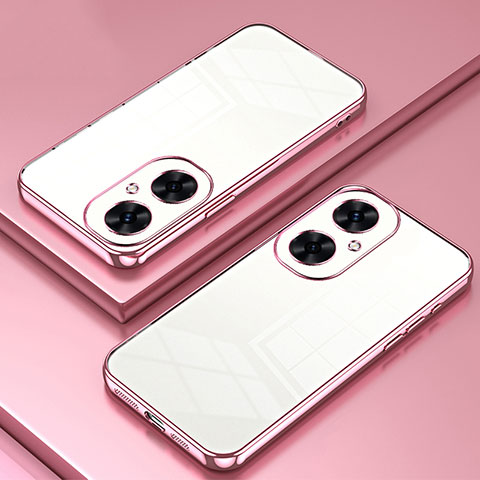 Custodia Silicone Trasparente Ultra Sottile Cover Morbida SY2 per Huawei Nova 11i Oro Rosa