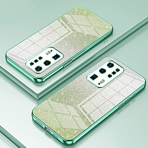 Custodia Silicone Trasparente Ultra Sottile Cover Morbida SY2 per Huawei P40 Pro+ Plus Verde