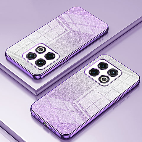 Custodia Silicone Trasparente Ultra Sottile Cover Morbida SY2 per OnePlus 10 Pro 5G Viola