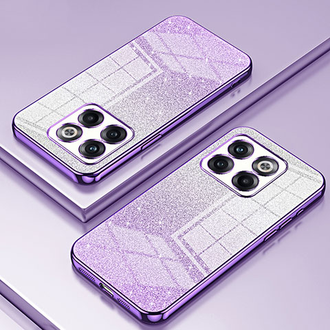 Custodia Silicone Trasparente Ultra Sottile Cover Morbida SY2 per OnePlus 10T 5G Viola