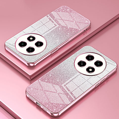 Custodia Silicone Trasparente Ultra Sottile Cover Morbida SY2 per Oppo A2 Pro 5G Oro Rosa