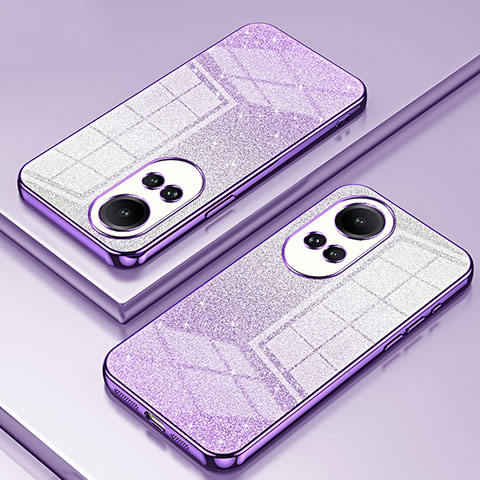 Custodia Silicone Trasparente Ultra Sottile Cover Morbida SY2 per Oppo Reno10 Pro 5G Viola