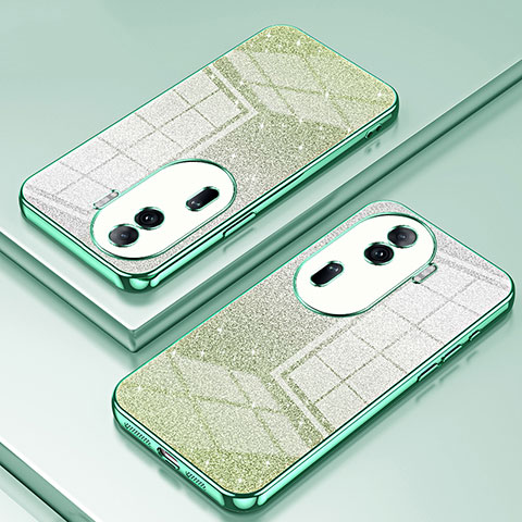 Custodia Silicone Trasparente Ultra Sottile Cover Morbida SY2 per Oppo Reno11 Pro 5G Verde