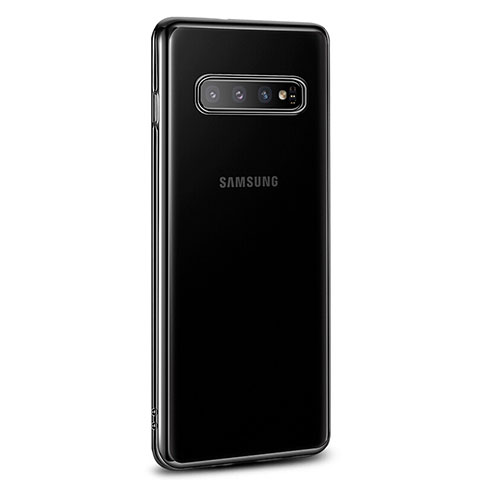 Custodia Silicone Trasparente Ultra Sottile Cover Morbida U03 per Samsung Galaxy S10 Nero