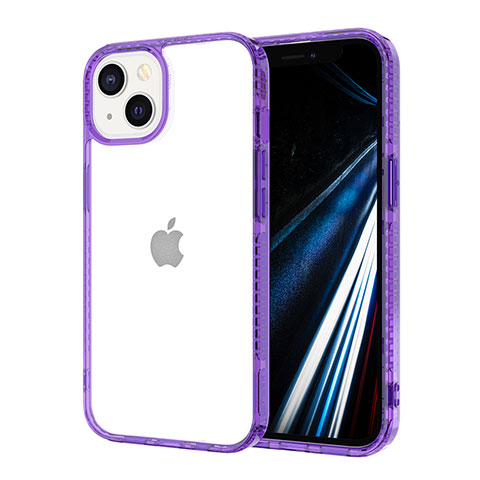 Custodia Silicone Trasparente Ultra Sottile Cover Morbida YJ2 per Apple iPhone 13 Viola