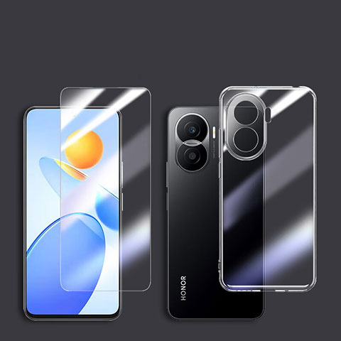 Custodia Silicone Trasparente Ultra Sottile Morbida con Pellicola Protettiva per Huawei Honor X40i 5G Chiaro