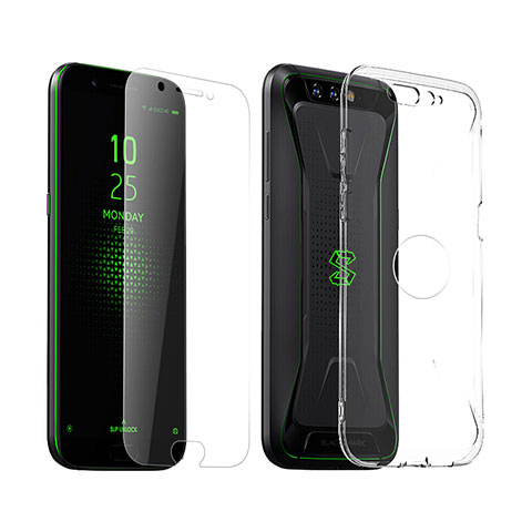 Custodia Silicone Trasparente Ultra Sottile Morbida con Pellicola Protettiva per Xiaomi Black Shark Chiaro