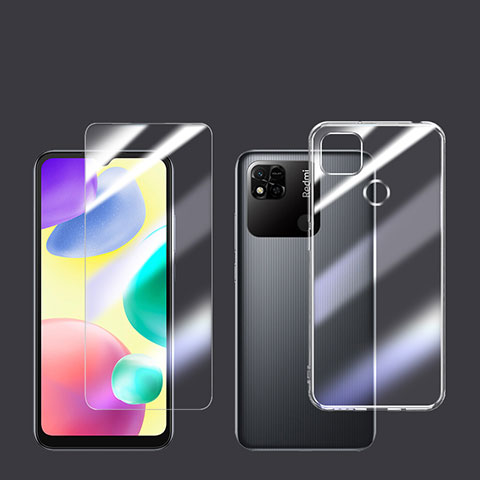 Custodia Silicone Trasparente Ultra Sottile Morbida con Pellicola Protettiva per Xiaomi Redmi 9 India Chiaro