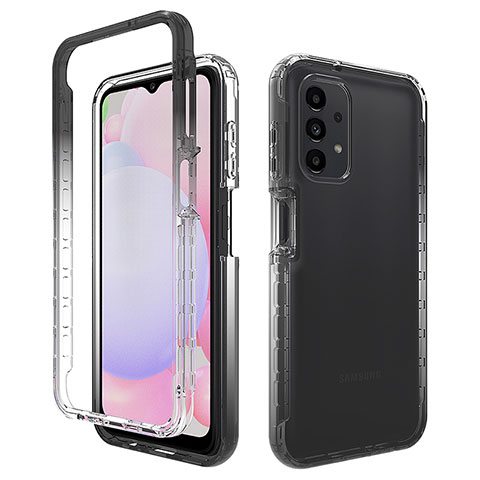 Custodia Silicone Trasparente Ultra Sottile Morbida Cover Fronte e Retro 360 Gradi Sfumato JX1 per Samsung Galaxy A13 4G Nero