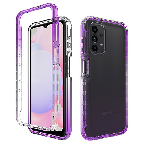 Custodia Silicone Trasparente Ultra Sottile Morbida Cover Fronte e Retro 360 Gradi Sfumato JX1 per Samsung Galaxy A13 4G Viola