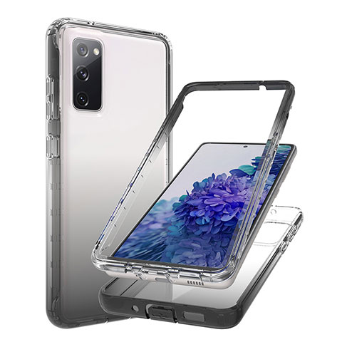 Custodia Silicone Trasparente Ultra Sottile Morbida Cover Fronte e Retro 360 Gradi Sfumato JX1 per Samsung Galaxy S20 FE 4G Nero