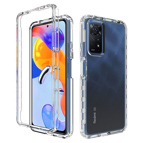 Custodia Silicone Trasparente Ultra Sottile Morbida Cover Fronte e Retro 360 Gradi Sfumato JX1 per Xiaomi Redmi Note 11 Pro 5G Chiaro