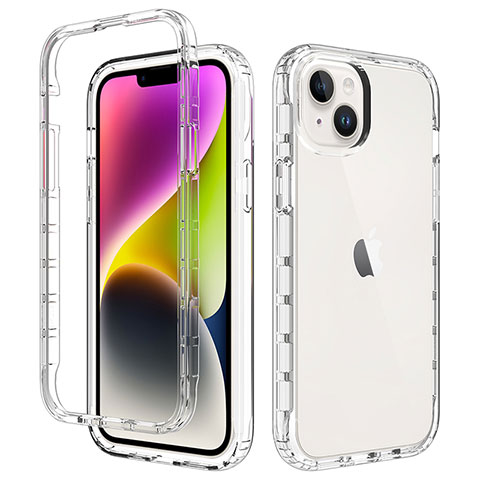 Custodia Silicone Trasparente Ultra Sottile Morbida Cover Fronte e Retro 360 Gradi Sfumato per Apple iPhone 14 Chiaro