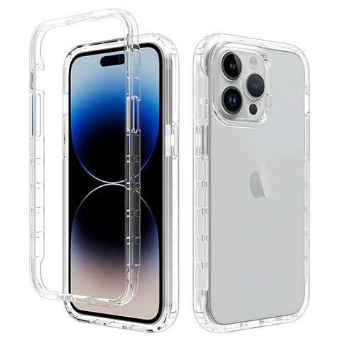 Custodia Silicone Trasparente Ultra Sottile Morbida Cover Fronte e Retro 360 Gradi Sfumato per Apple iPhone 14 Pro Chiaro