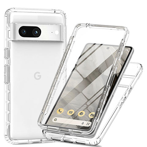 Custodia Silicone Trasparente Ultra Sottile Morbida Cover Fronte e Retro 360 Gradi Sfumato per Google Pixel 7a 5G Chiaro