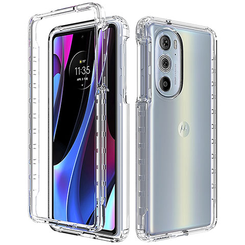 Custodia Silicone Trasparente Ultra Sottile Morbida Cover Fronte e Retro 360 Gradi Sfumato per Motorola Moto Edge 30 Pro 5G Chiaro