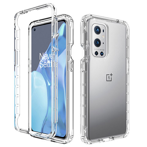 Custodia Silicone Trasparente Ultra Sottile Morbida Cover Fronte e Retro 360 Gradi Sfumato per OnePlus 9 Pro 5G Chiaro