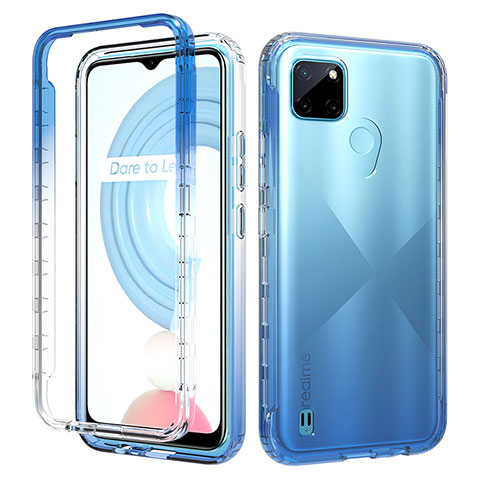 Custodia Silicone Trasparente Ultra Sottile Morbida Cover Fronte e Retro 360 Gradi Sfumato per Realme C25Y Blu