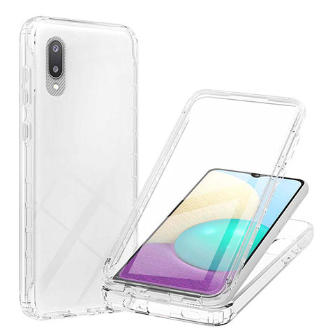 Custodia Silicone Trasparente Ultra Sottile Morbida Cover Fronte e Retro 360 Gradi Sfumato per Samsung Galaxy A02 Chiaro