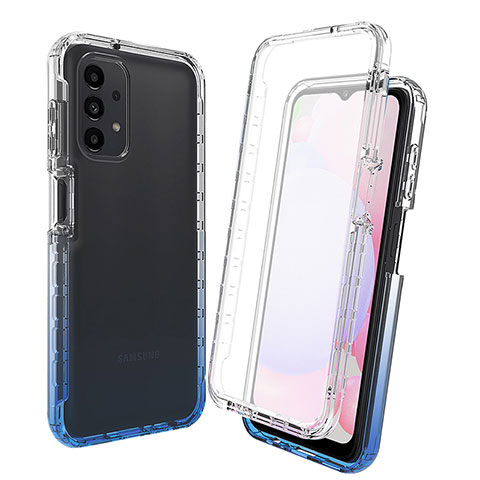 Custodia Silicone Trasparente Ultra Sottile Morbida Cover Fronte e Retro 360 Gradi Sfumato per Samsung Galaxy A13 4G Blu