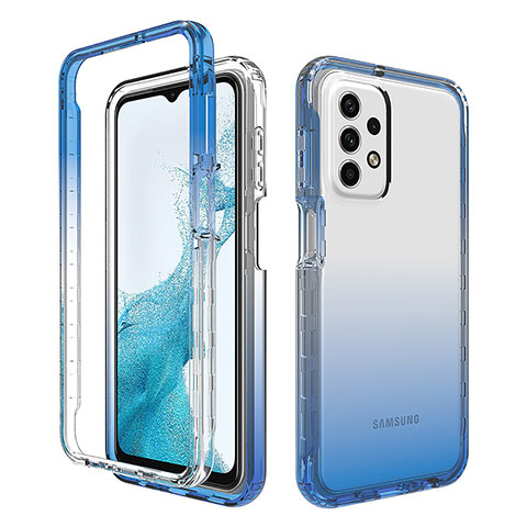 Custodia Silicone Trasparente Ultra Sottile Morbida Cover Fronte e Retro 360 Gradi Sfumato per Samsung Galaxy A23 5G Blu