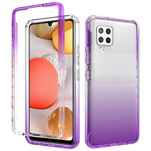 Custodia Silicone Trasparente Ultra Sottile Morbida Cover Fronte e Retro 360 Gradi Sfumato per Samsung Galaxy A42 5G Viola