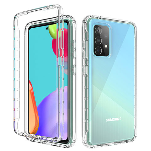 Custodia Silicone Trasparente Ultra Sottile Morbida Cover Fronte e Retro 360 Gradi Sfumato per Samsung Galaxy A52 4G Chiaro