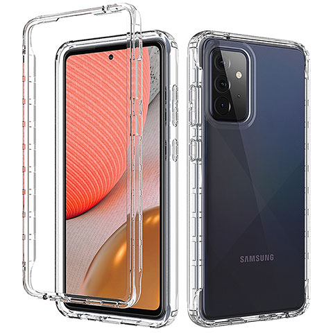 Custodia Silicone Trasparente Ultra Sottile Morbida Cover Fronte e Retro 360 Gradi Sfumato per Samsung Galaxy A72 5G Chiaro